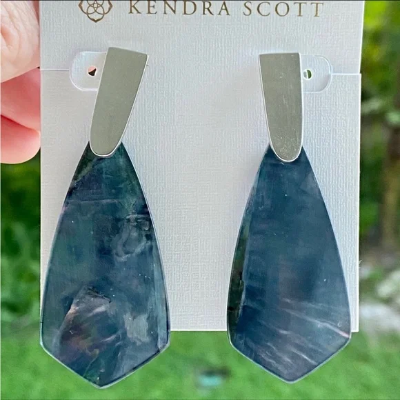 Kendra Scott Adolin Black Mother of Pearl Earrings - Picture 10 of 12